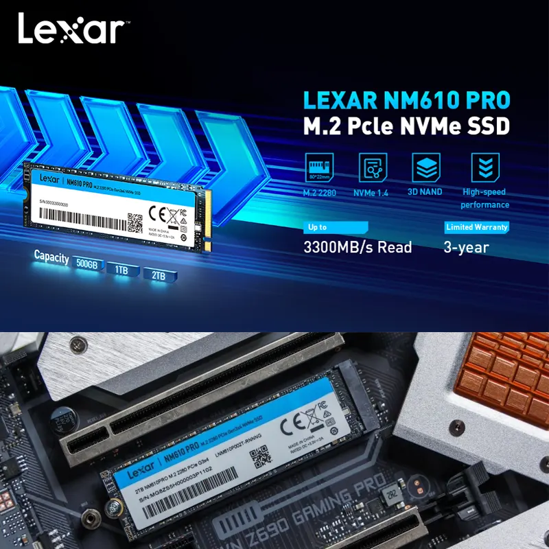 Ổ cứng SSD Lexar NM610 Pro 500GB NVMe M.2-PCIe 2280 3