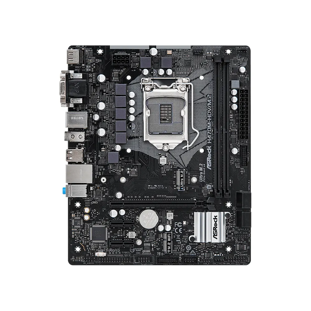 Mainboard ASRock H470M-HDV/M.2 (LGA1200, Micro-ATX, DDR4, PCIe 3.0, M.2 NVMe, Intel 1GbE LAN) 2