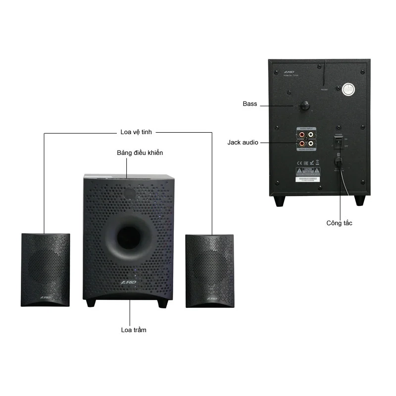 Loa máy tính Fenda F210X 2.1 kết nối bluetooth,USB, thẻ nhớ 3