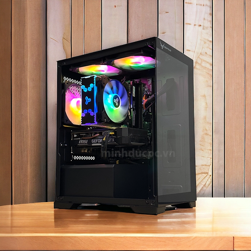 Vỏ Case Centaur Lumix - Đen | Kính vô cực, M-ATX, 3 fan RGB 2