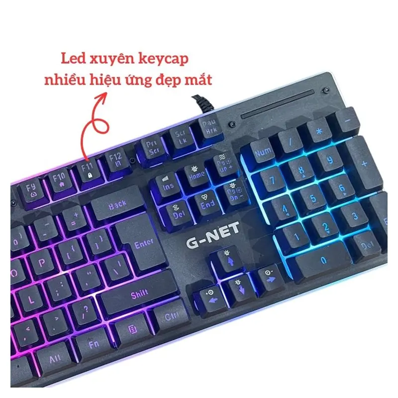 Bàn phím giả cơ Gnet GK300 chống nước LED RGB chính hãng 2