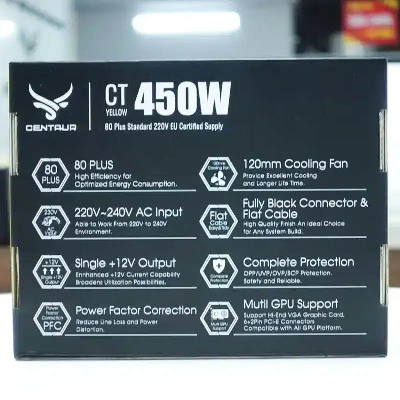 Nguồn máy tính Centaur CT 450W 80 Plus (Cáp dẹt) 3