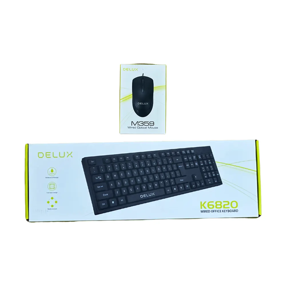 Bàn phím máy tính Delux K6820 có dây - 104 key - Đen 4