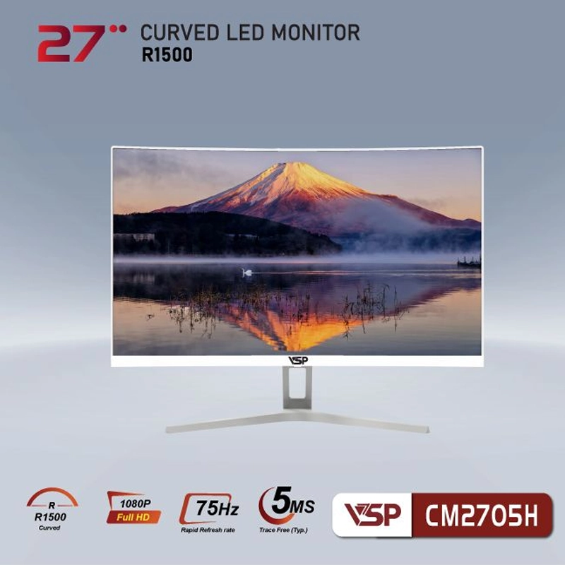 Màn hình cong VSP CM2705H 27 inch/FHD/VA/75Hz/White 2