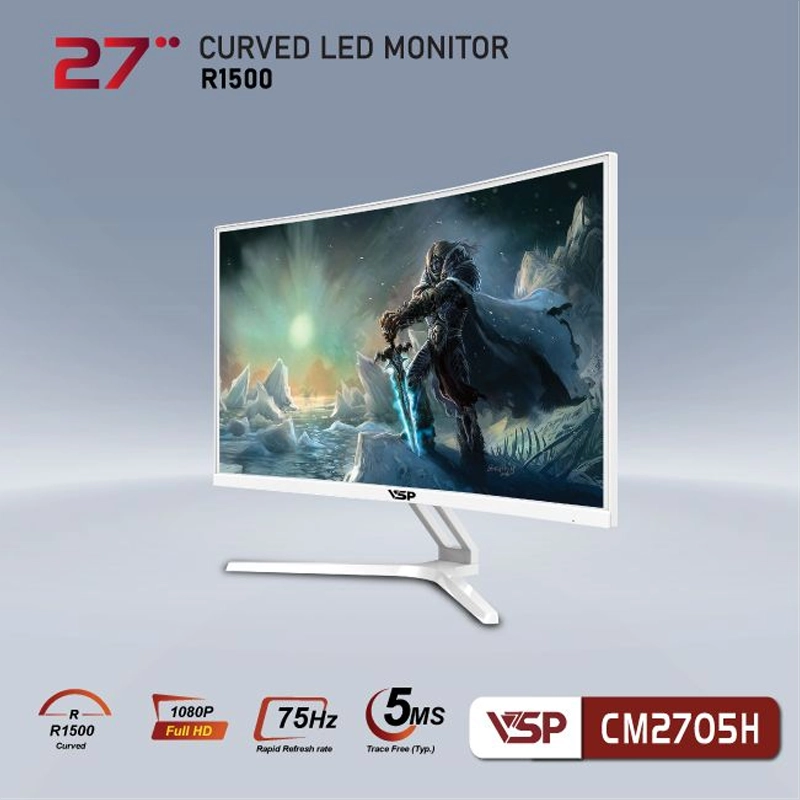 Màn hình cong VSP CM2705H 27 inch/FHD/VA/75Hz/White 3