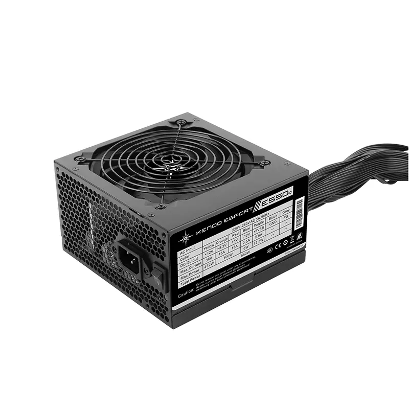 Nguồn KENOO ESPORT E550C 550W (ATX, Cáp dẹt, Màu đen) 2