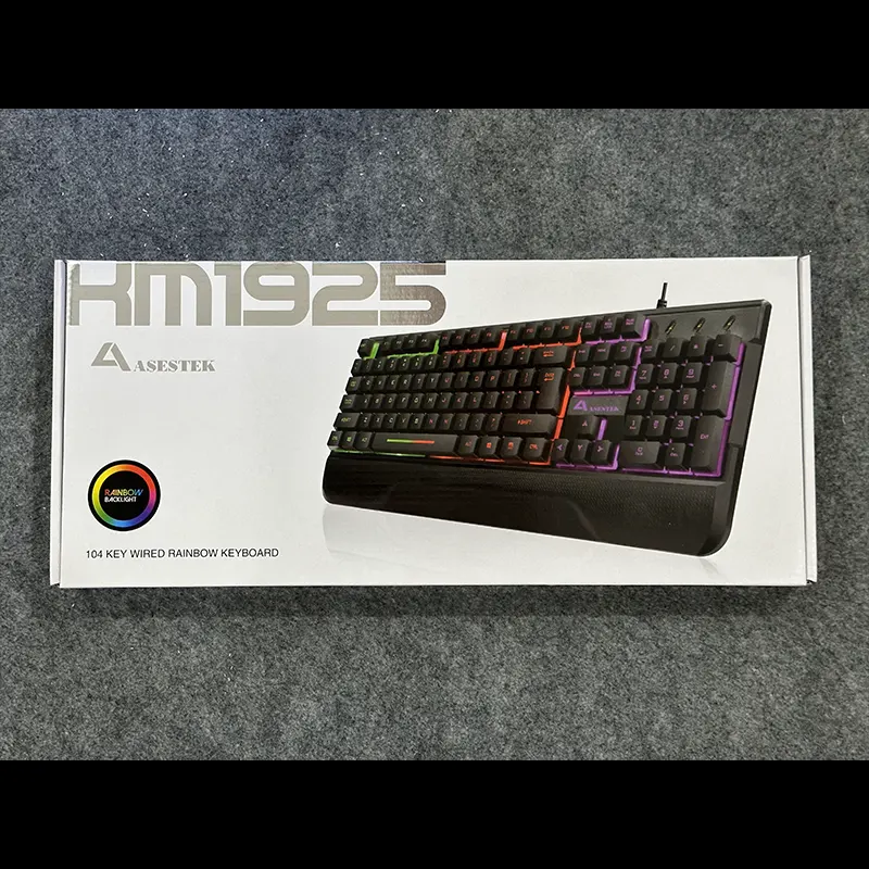 Combo Phím Chuột ASESTEK KM1925 Black LED RGB (Có dây) 2