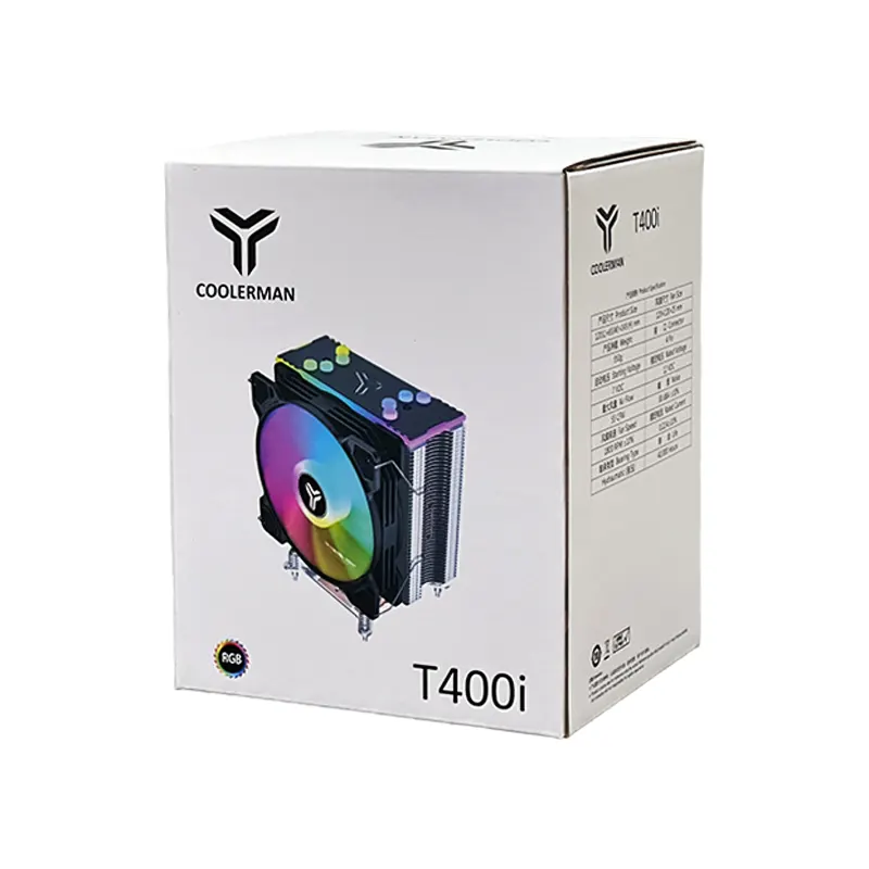 Tản nhiệt khí CoolerMan T400i LED RGB 120MM - White 6