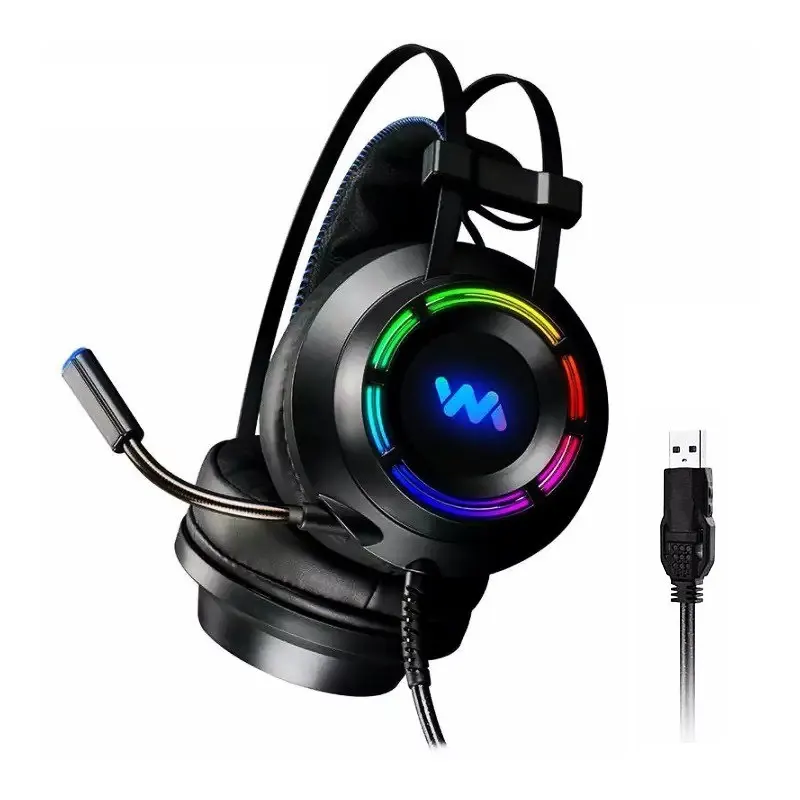 Tai nghe WANGMING WM 9800 Gaming 7.1 LED RGB USB - Black 4