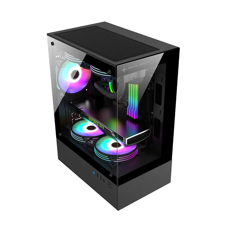 Vỏ Case KENOO ESPORT MK100 (M-ATX/Mid Tower/Black) - 3Fan 3