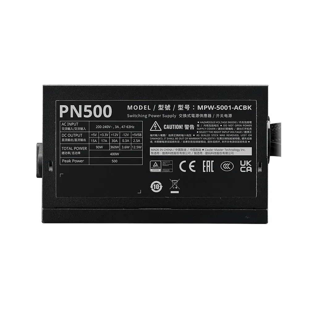 Nguồn Cooler Master Elite NEX PN500 230V Peak 500W (MPW-5001-ACBK-P) 4