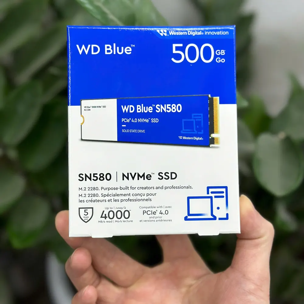 Ổ cứng SSD Western Digital Blue SN580 500GB PCIe Gen 4 x4 M.2 NVMe (Đọc 4000 MB/s, Ghi 3600 MB/s) 4