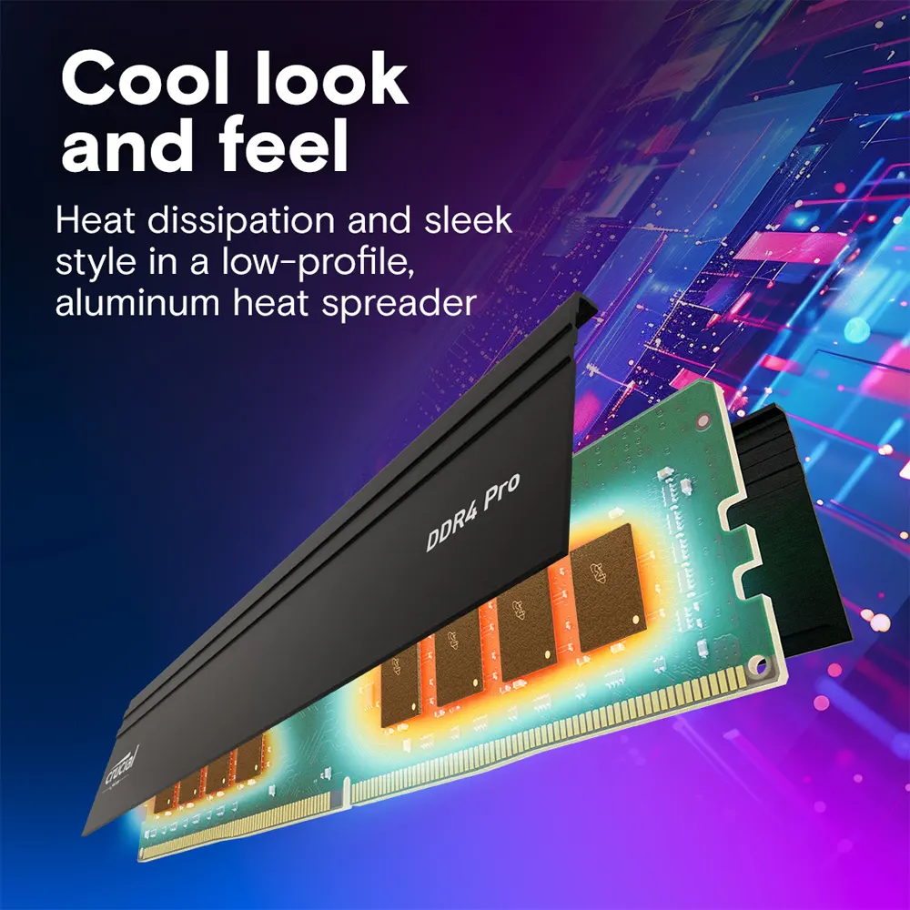 RAM DDR4 Crucial Pro 16GB 3200MHz UDIMM - Tản Nhiệt Nhôm Cao Cấp, Chuẩn JEDEC, Hiệu Năng Ổn Định 3