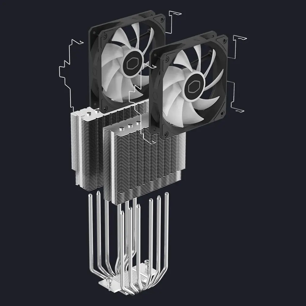 Tản nhiệt CPU Cooler Master Hyper 620S ARGB - Dual Fan - Hỗ trợ Intel & AMD - 6 Heatpipes 4