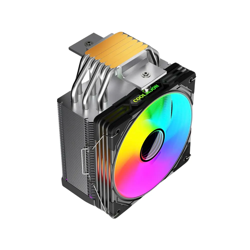 Tản nhiệt khí CPU Coolmoon GT600 Black - 6 Ống Đồng - 120mm ARGB - Hiển Thị Nhiệt Độ 3