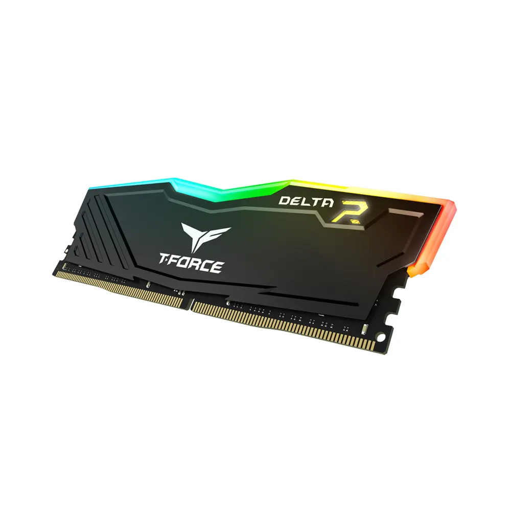 RAM T-Force Delta RGB 8GB DDR4 3600MHz (TF3D48G3600HC18JBK) - LED RGB, Hỗ trợ XMP, Màu Đen, Tương thích Intel/AMD 3