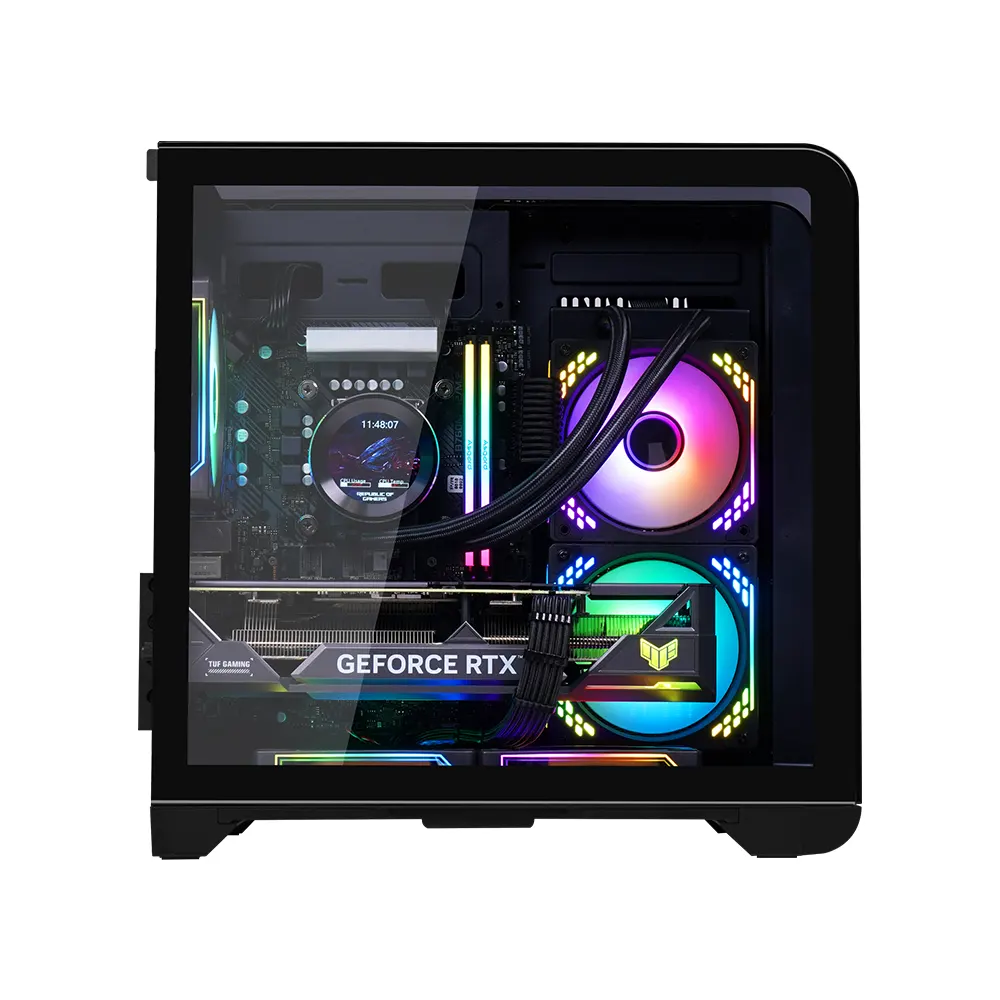 Vỏ Case MIK BARBATOS M Black (mATX/Mid Tower/Kính 3 mặt/Có LCD) 2