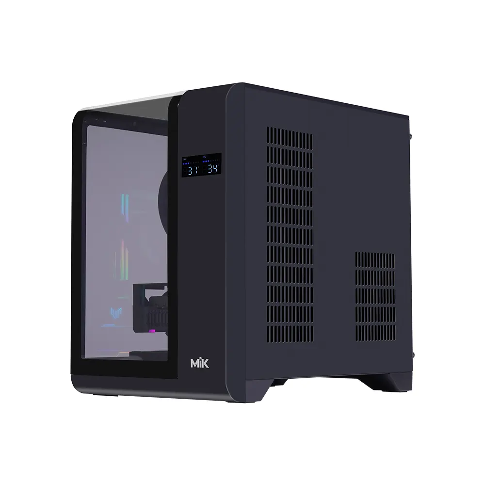 Vỏ Case MIK BARBATOS M Black (mATX/Mid Tower/Kính 3 mặt/Có LCD) 5