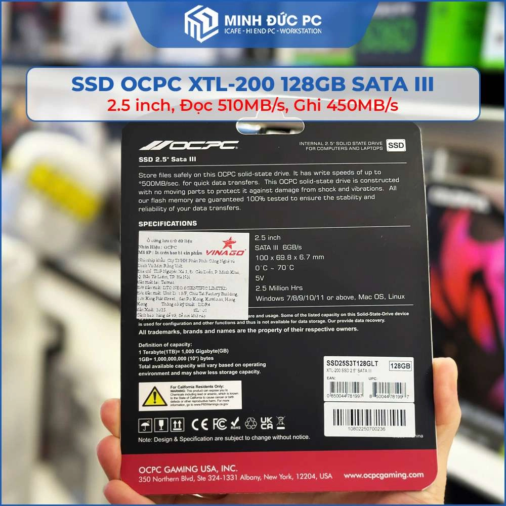 Ổ cứng SSD OCPC XTL-200 128GB SATA III (2.5 inch, Đọc 510MB/s, Ghi 450MB/s) 3