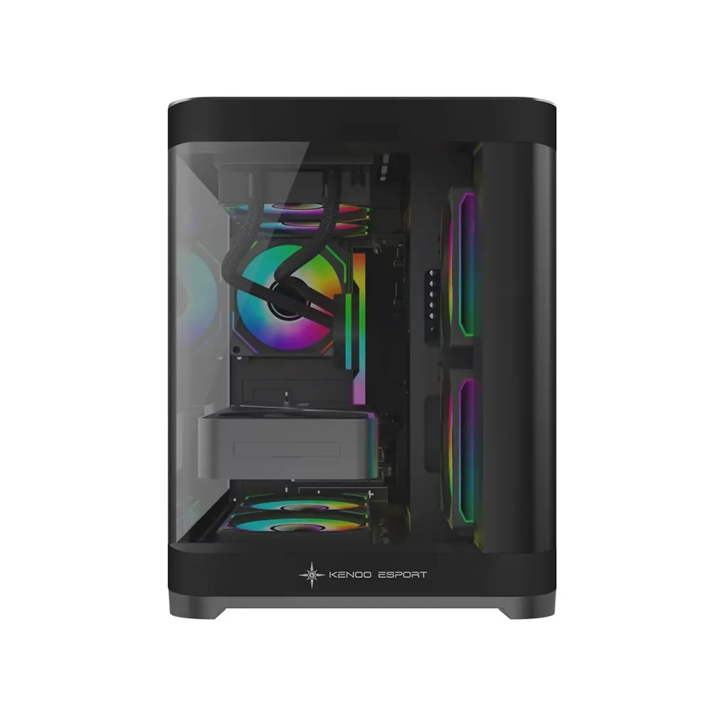 Vỏ Case KENOO ESPORT MK400 (mATX, Mid Tower, Kính Cong, Màu Đen) 5