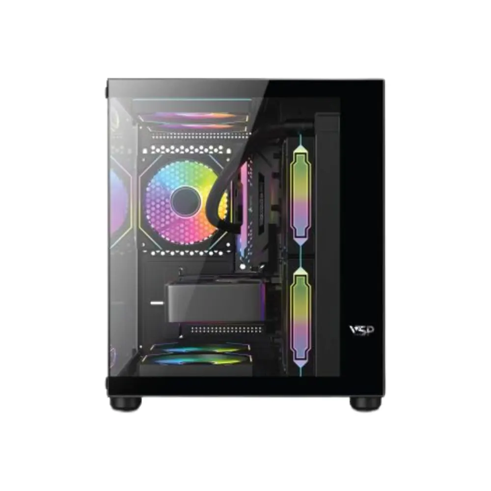 Vỏ Case VSP Aqual X2-M Black (Micro-ATX, Mid Tower, Kính Cường Lực, Màu Đen) 5
