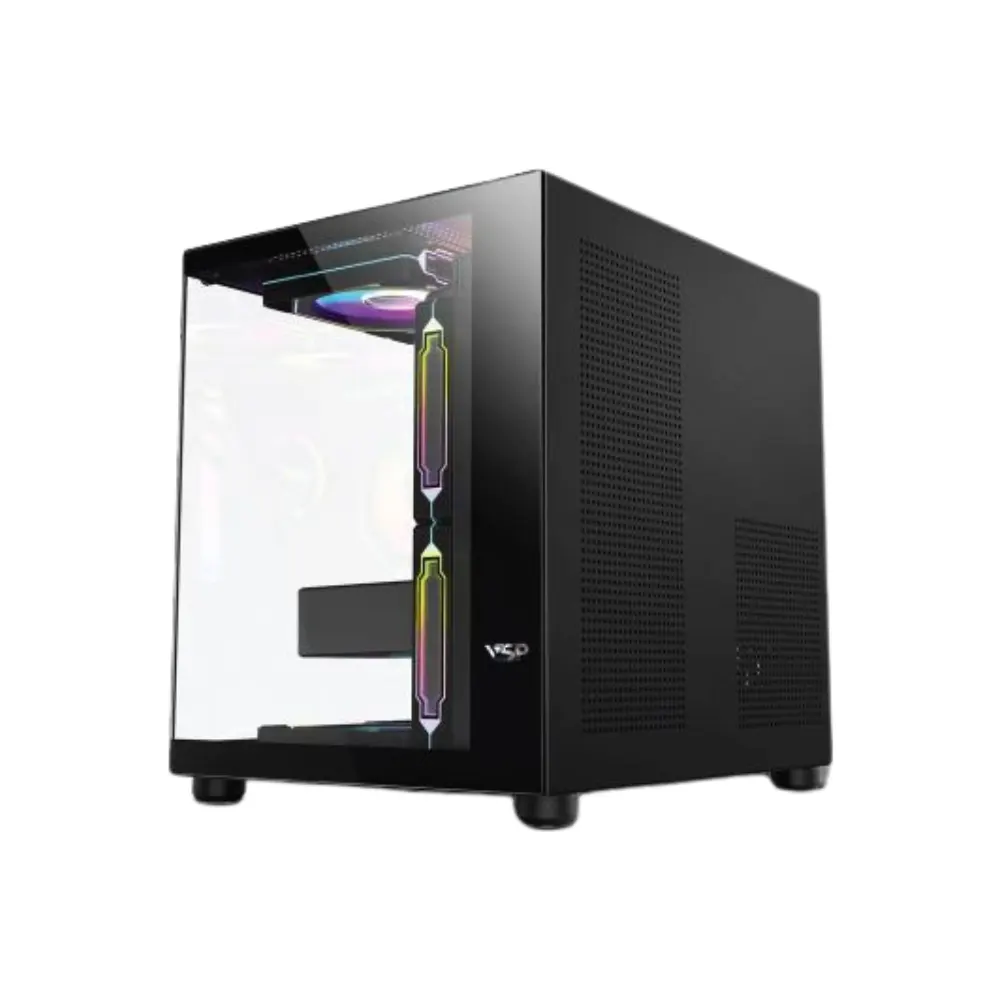 Vỏ Case VSP Aqual X2-M Black (Micro-ATX, Mid Tower, Kính Cường Lực, Màu Đen) 6