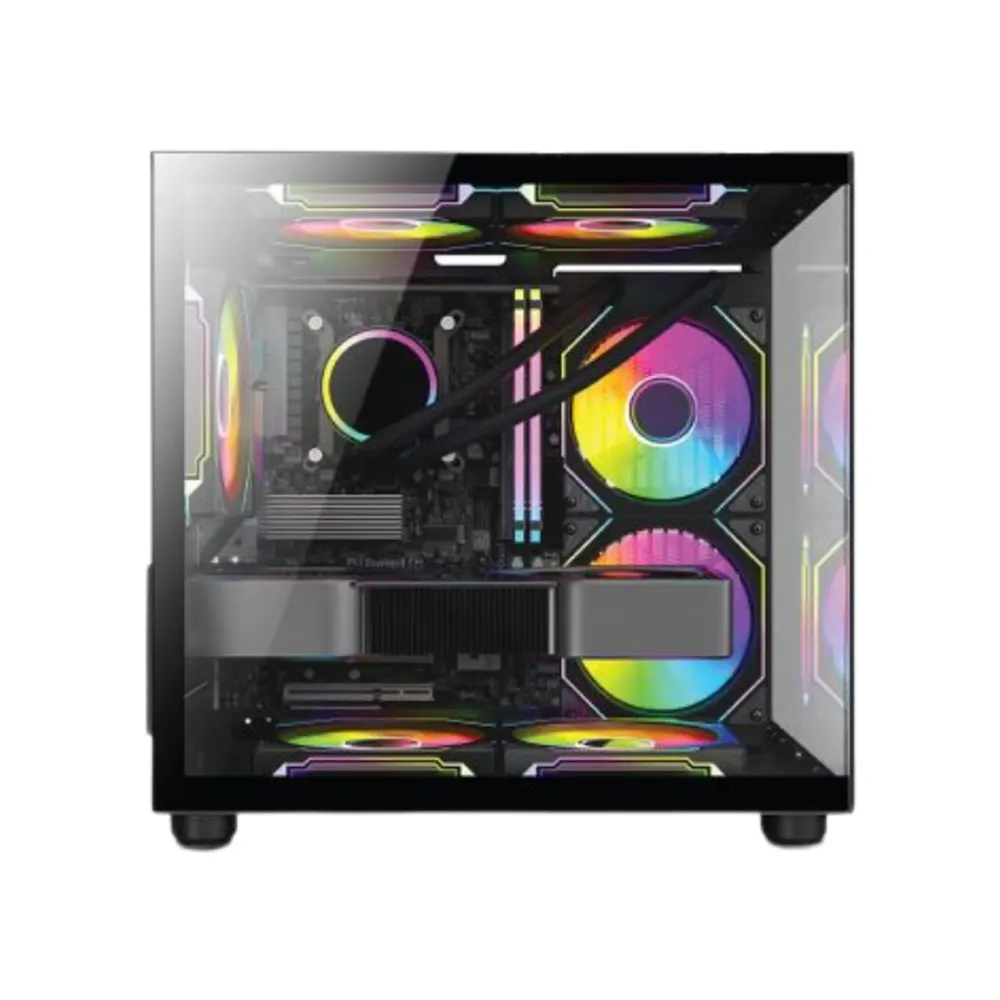 Vỏ Case VSP Aqual X2-M Black (Micro-ATX, Mid Tower, Kính Cường Lực, Màu Đen) 3