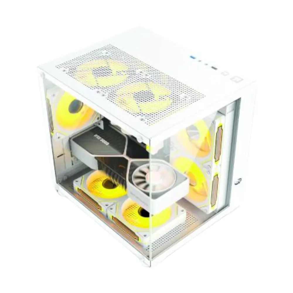 Vỏ Case VSP Aqual X2-M White (Micro-ATX, Mid Tower, Kính Cường Lực, Màu Trắng) 3