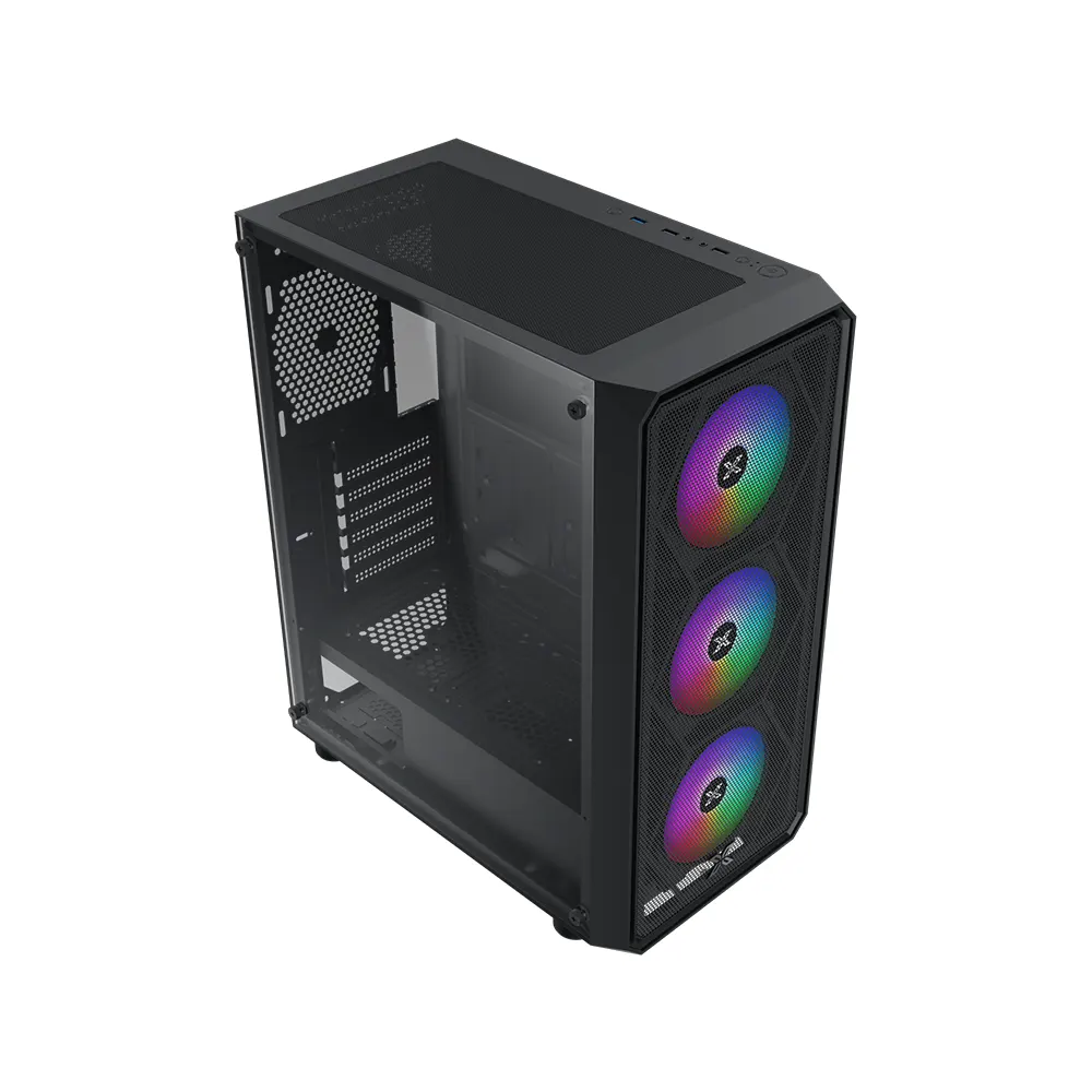 Vỏ Case XIGMATEK DUO X 3F (Mid Tower, ATX, Kính Cường Lực, 3 Fan RGB, Tối ưu luồng khí) 2