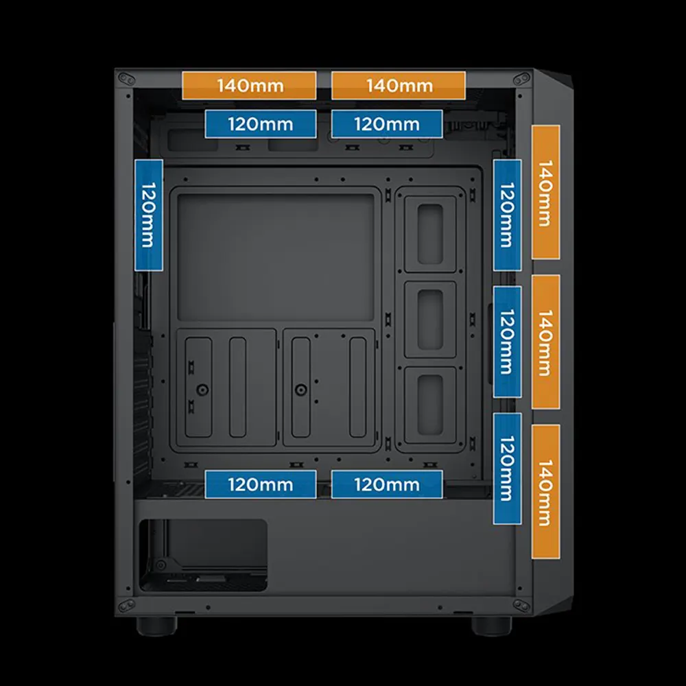 Vỏ Case XIGMATEK DUO X 3F (Mid Tower, ATX, Kính Cường Lực, 3 Fan RGB, Tối ưu luồng khí) 8