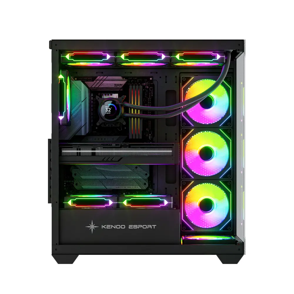 Vỏ Case KENOO ESPORT FK820 Màu Đen (Mid Tower, Kính Cường Lực, Hỗ trợ ATX, Tối ưu luồng khí) 2