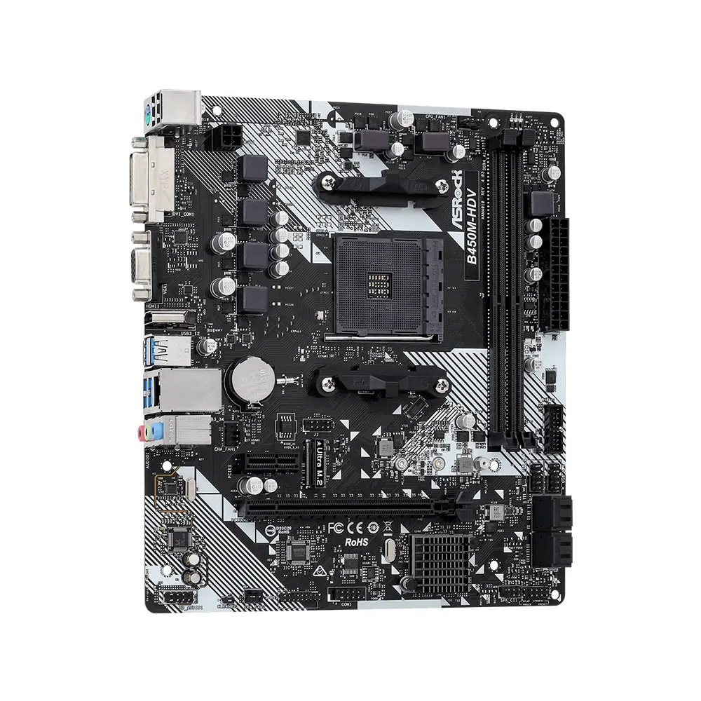 Mainboard ASRock B450M HDV R4.0 DDR4 (Socket AM4, Micro-ATX, PCIe 3.0, M.2 NVMe) 3