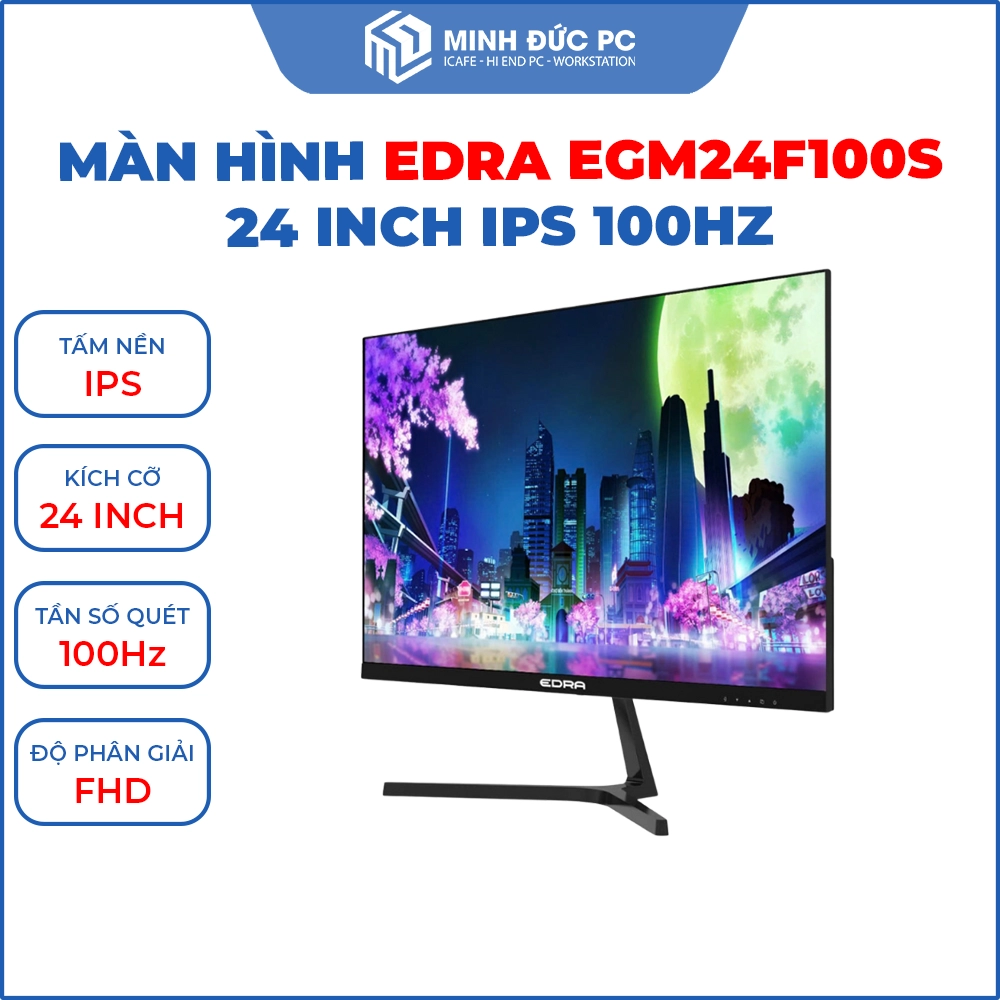 Màn hình Gaming EDRA EGM24F100s 23.8 inch IPS Flat Full HD 100Hz (OD, HDMI, VGA, Màu Đen) 2