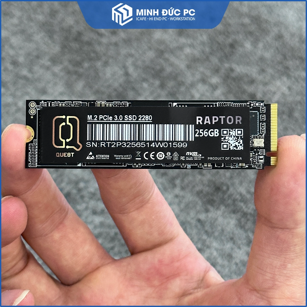 Ổ cứng SSD MCQUEST Raptor 256GB M.2 NVMe (PCIe 3.0 x4, Đọc 2400MB/s, Ghi 1200MB/s) 3