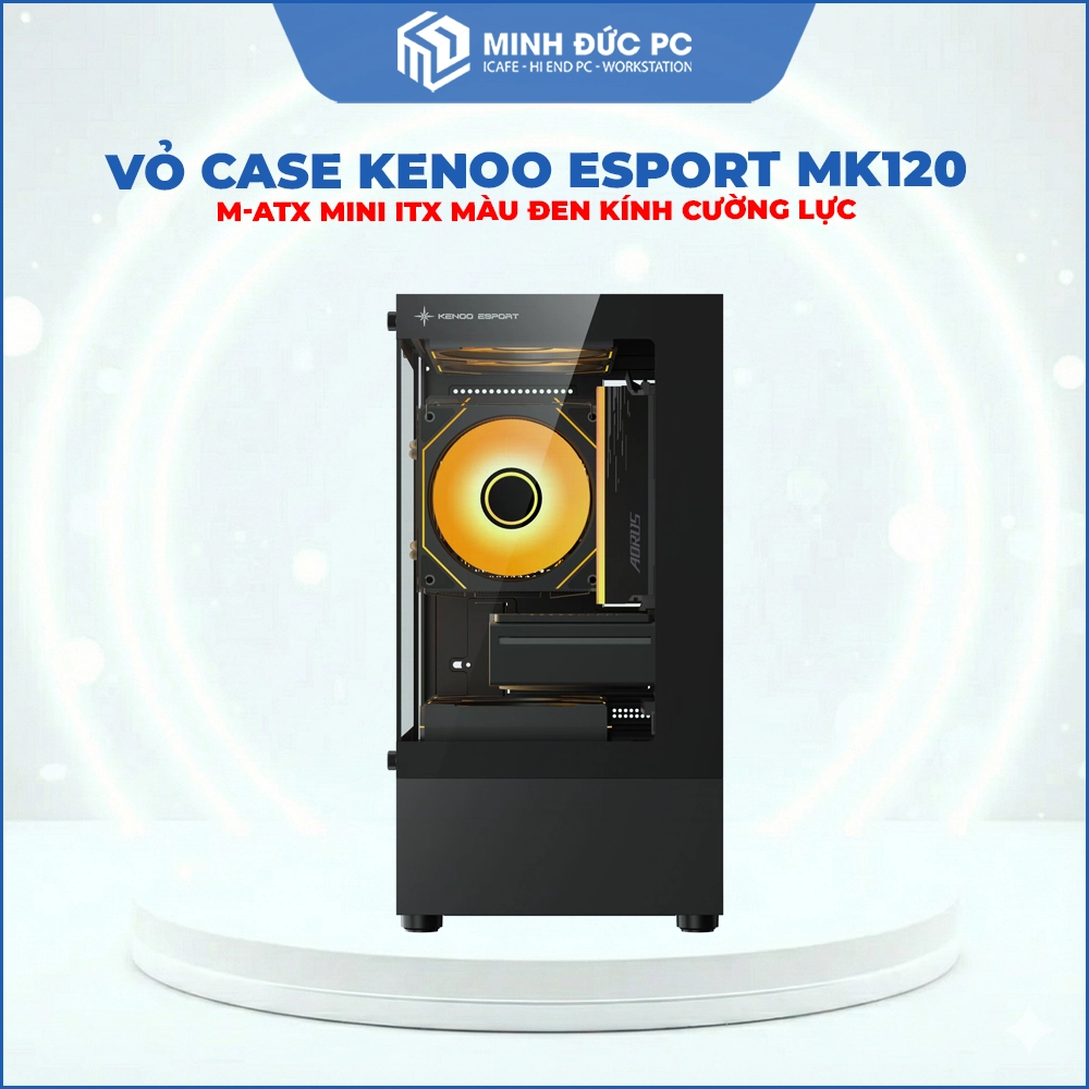 Vỏ máy tính KENOO ESPORT MK120 M-ATX Mini ITX Màu Đen Kính Cường Lực 3