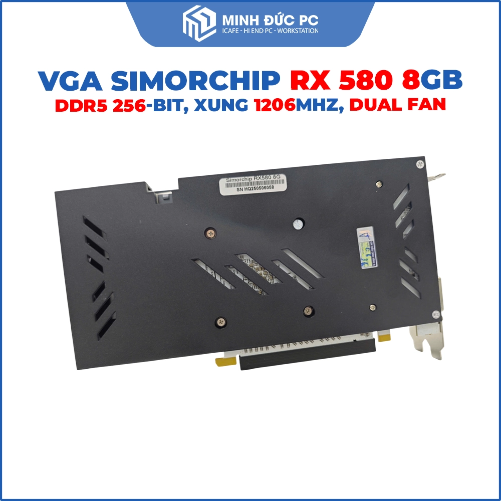 VGA Simorchip Radeon RX 580 8GB DDR5 (256-bit, Boost Clock 1206MHz, Dual Fan) 3