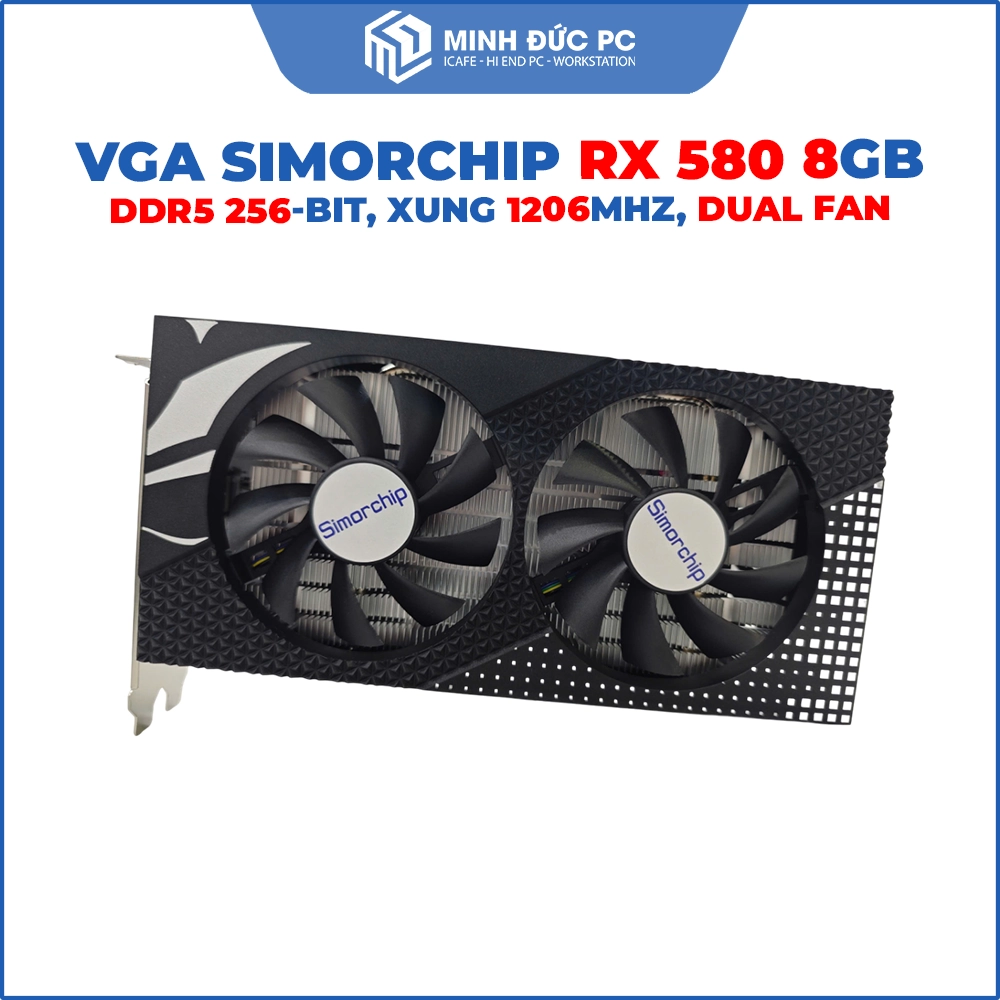 VGA Simorchip Radeon RX 580 8GB DDR5 (256-bit, Boost Clock 1206MHz, Dual Fan) 2