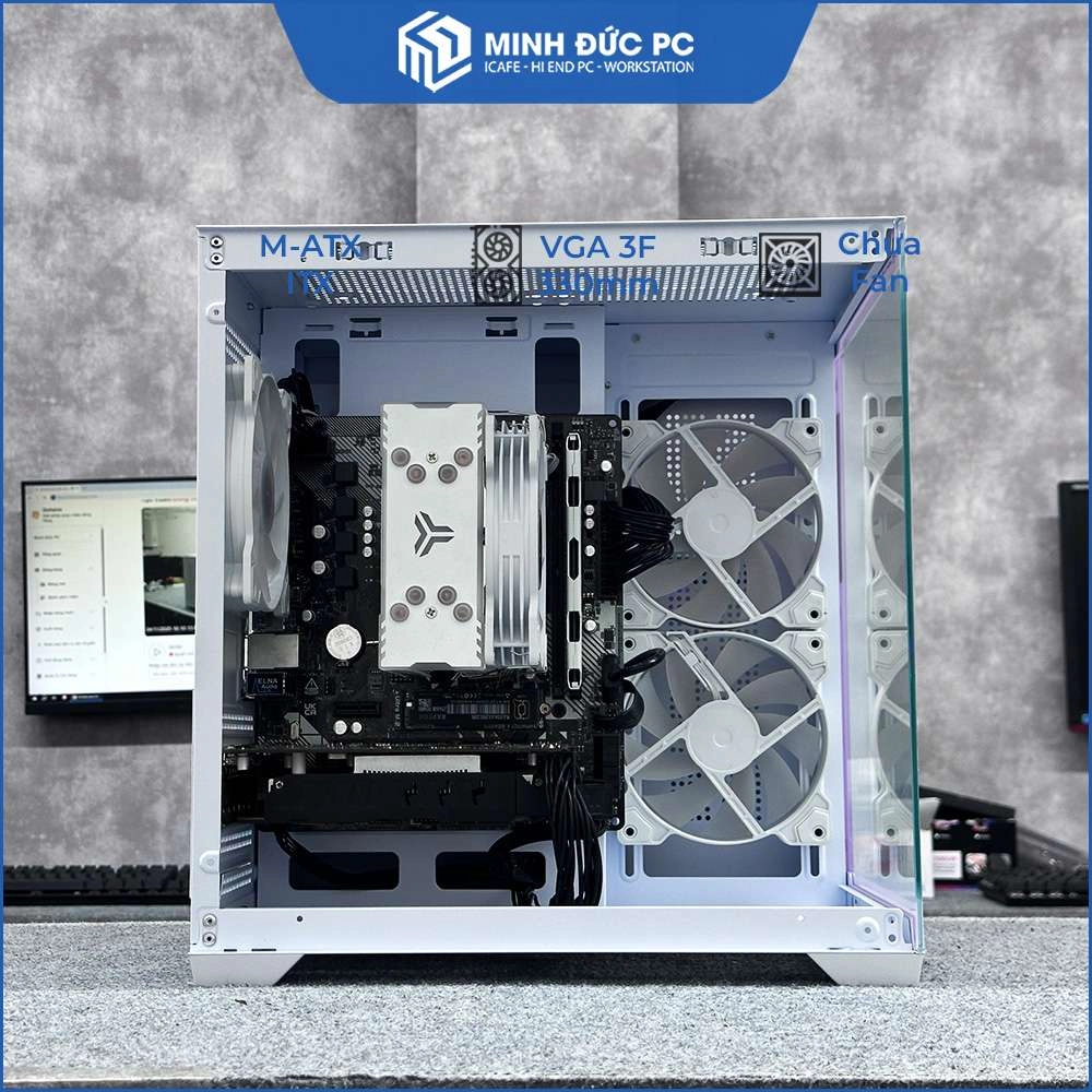 Vỏ Case Gaming Centaur NEX-02 Vertex White M-ATX/ITX Kính Cường Lực Hỗ Trợ VGA 330mm 2