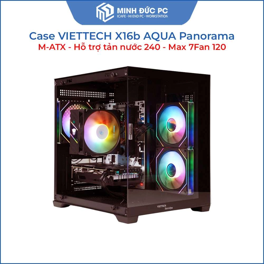 Vỏ Case VIETTECH X16b AQUA Panorama (Micro-ATX/ITX, Kính cường lực, Hỗ trợ VGA 320mm, Thiết kế toàn cảnh) 2