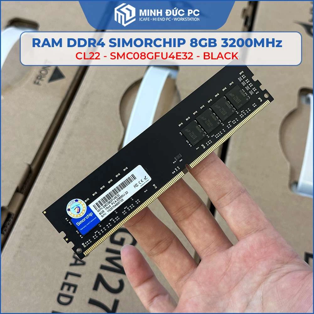RAM DDR4 SIMORCHIP 8GB (1X8GB) BUS 3200MHZ BLACK (SMC08GFU4E32) 4