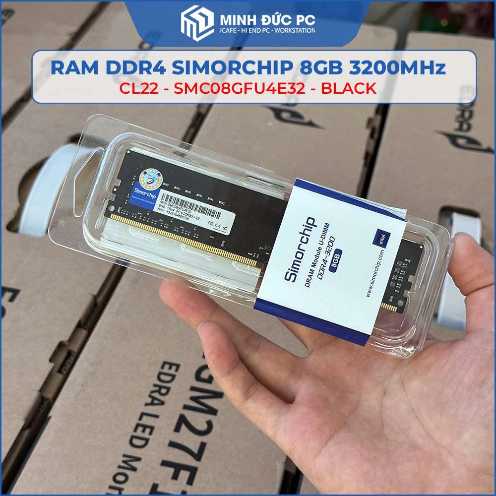 RAM DDR4 SIMORCHIP 8GB (1X8GB) BUS 3200MHZ BLACK (SMC08GFU4E32) 3