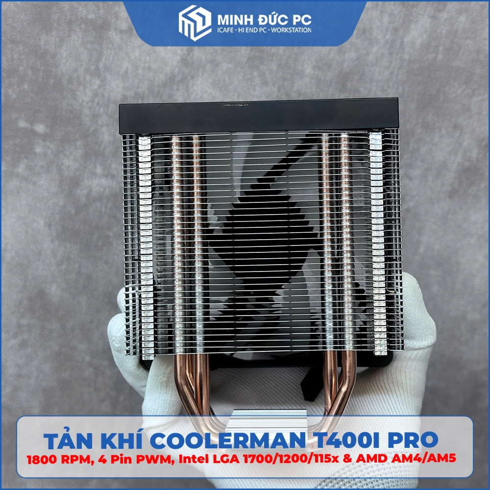 Tản nhiệt khí Coolerman T400i Pro (1800 RPM, 4 Pin PWM, Intel LGA 1700/1200/115x & AMD AM4/AM5) 6