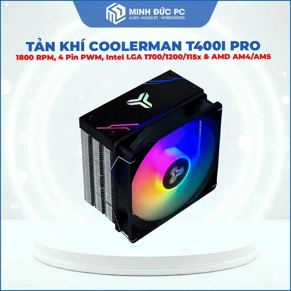 Tản nhiệt khí Coolerman T400i Pro (1800 RPM, 4 Pin PWM, Intel LGA 1700/1200/115x & AMD AM4/AM5) 2