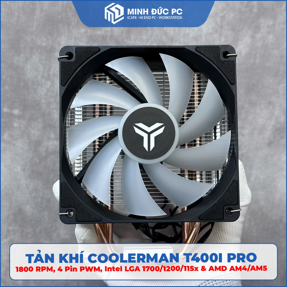 Tản nhiệt khí Coolerman T400i Pro (1800 RPM, 4 Pin PWM, Intel LGA 1700/1200/115x & AMD AM4/AM5) 4