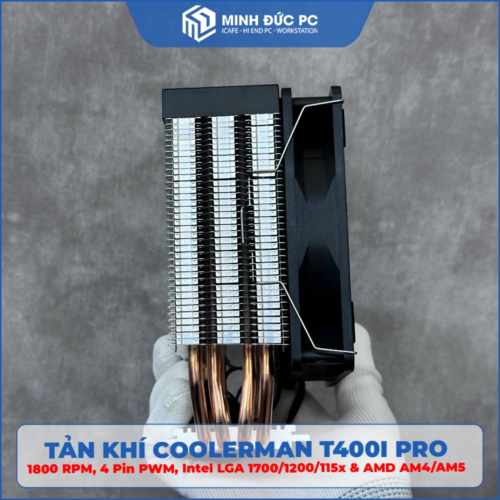 Tản nhiệt khí Coolerman T400i Pro (1800 RPM, 4 Pin PWM, Intel LGA 1700/1200/115x & AMD AM4/AM5) 7