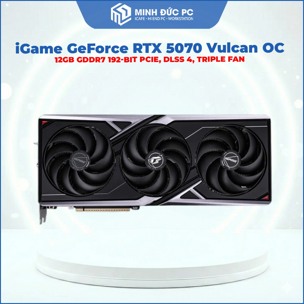Card Màn Hình iGame GeForce RTX 5070 Vulcan OC 12GB GDDR7 192-bit PCIe, DLSS 4, Triple Fan 2
