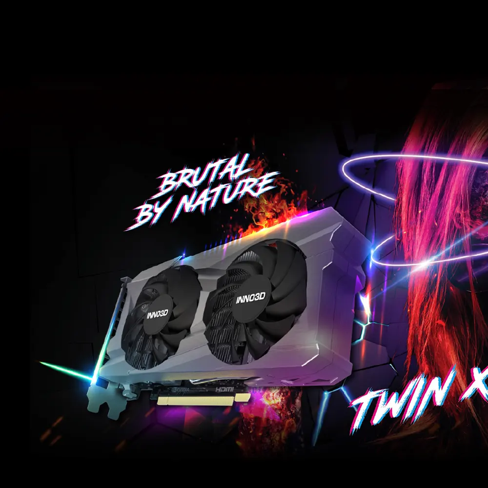 VGA INNO3D GeForce RTX 3050 6GB GDDR6 TWIN X2 (96-bit, PCIe 4.0, Ray Tracing, DLSS) 4