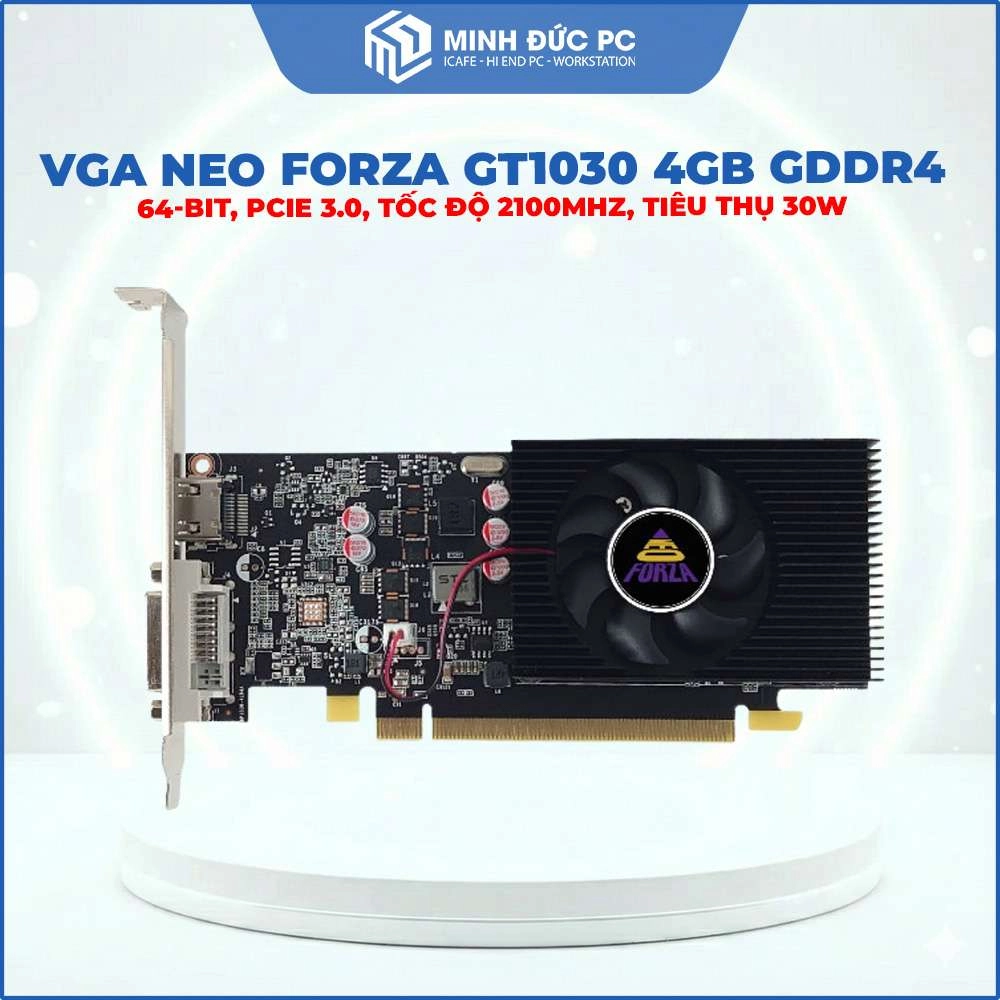 VGA NEO FORZA GeForce GT1030 4GB GDDR4 (64-bit, PCIe 3.0, Tốc độ 2100MHz, Tiêu thụ 30W) 2