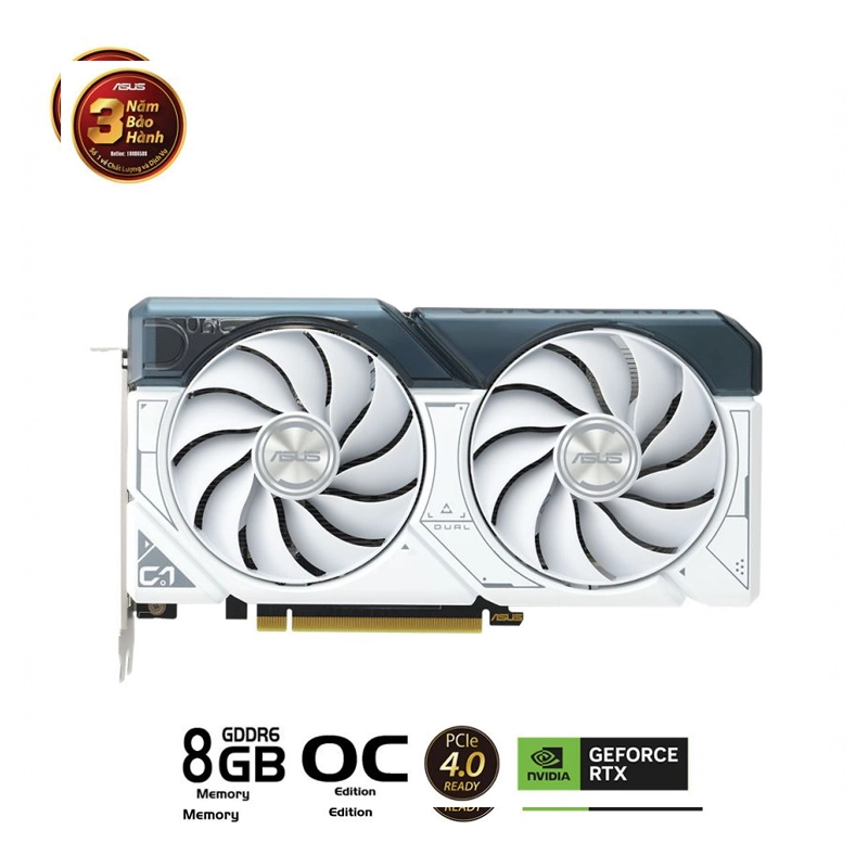 Card màn hình ASUS RTX 4060 Ti White OC 8GB GDDR6 DUAL 2