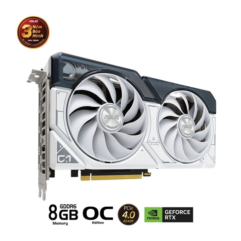 Card màn hình ASUS RTX 4060 Ti White OC 8GB GDDR6 DUAL 3